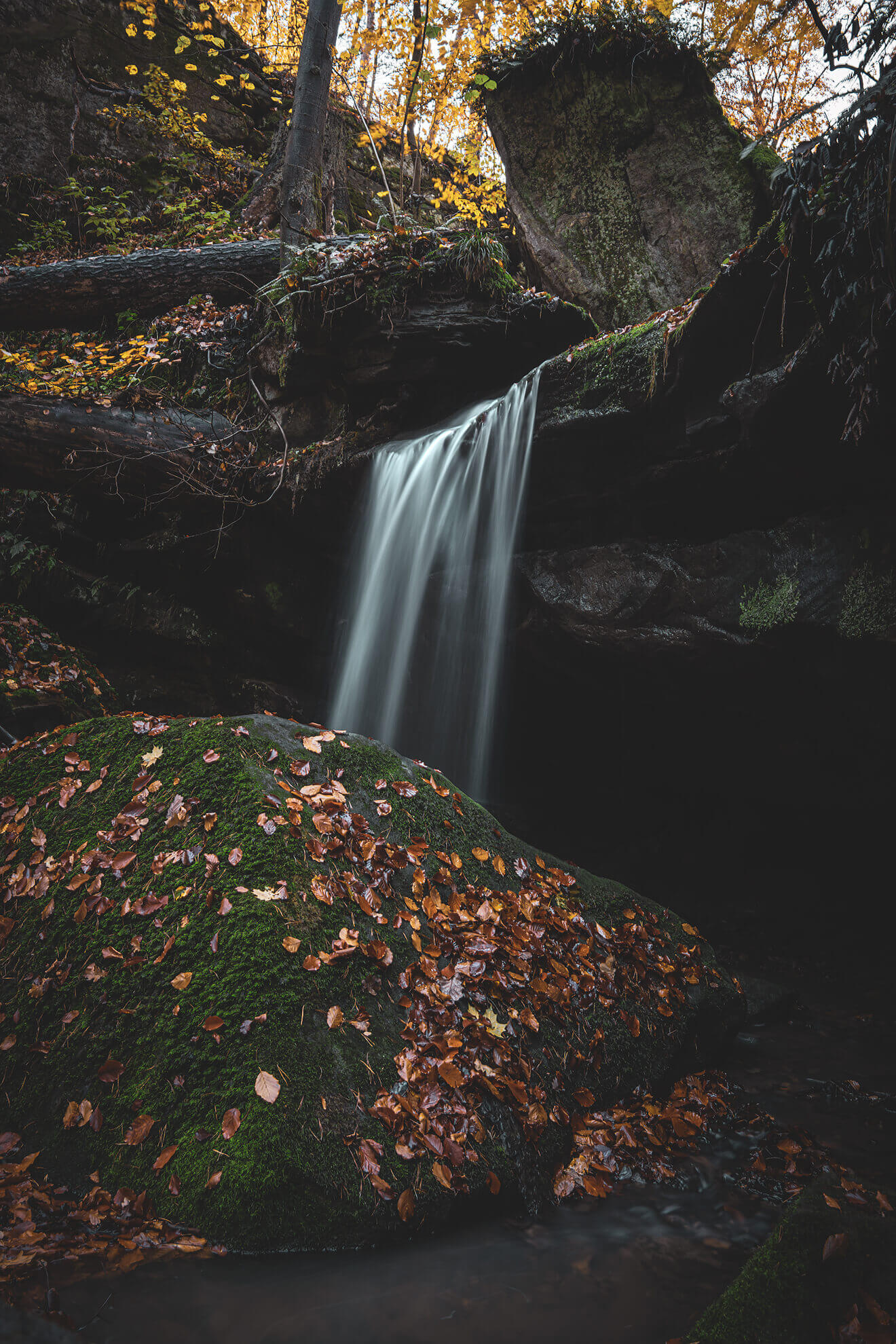 Bayreuth Eckersdorf Teufelsloch Wasserfall Herbst